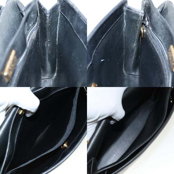 DIOR Hand Bag Leather Black Gold - Picture 12 of 13